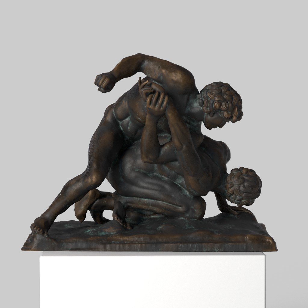 Skulptur der Uffizien-Ringer aus der Uffizien-Sammlung in Florenz, Italien