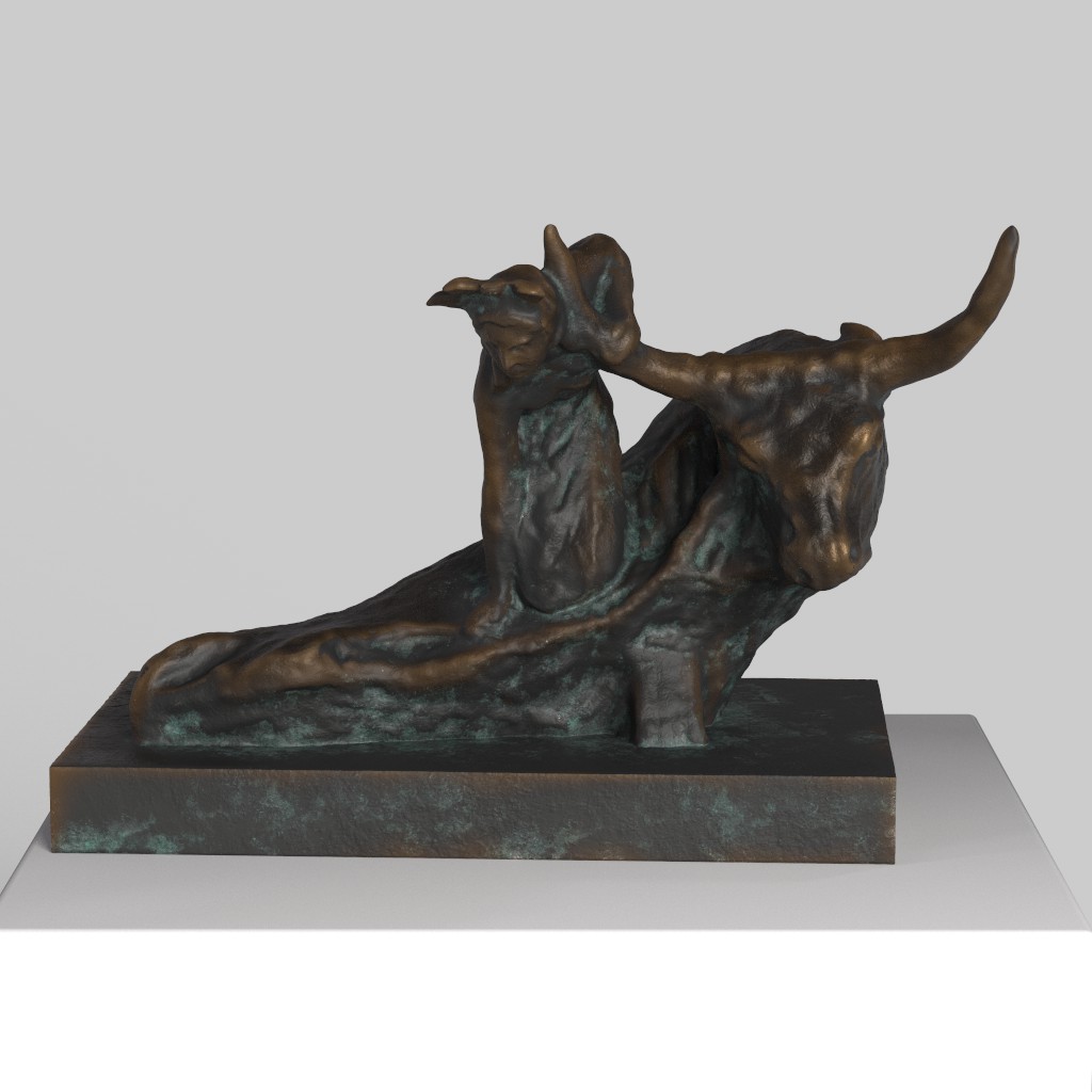 Replik der Skulptur der Entführung der Europa, die Europa und den Stier darstellt.