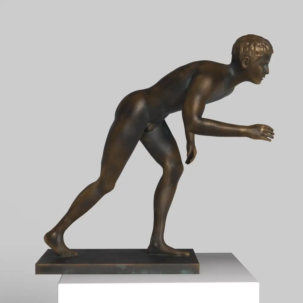 Skulptur des Bronze Läufers, römische Bronzestatue