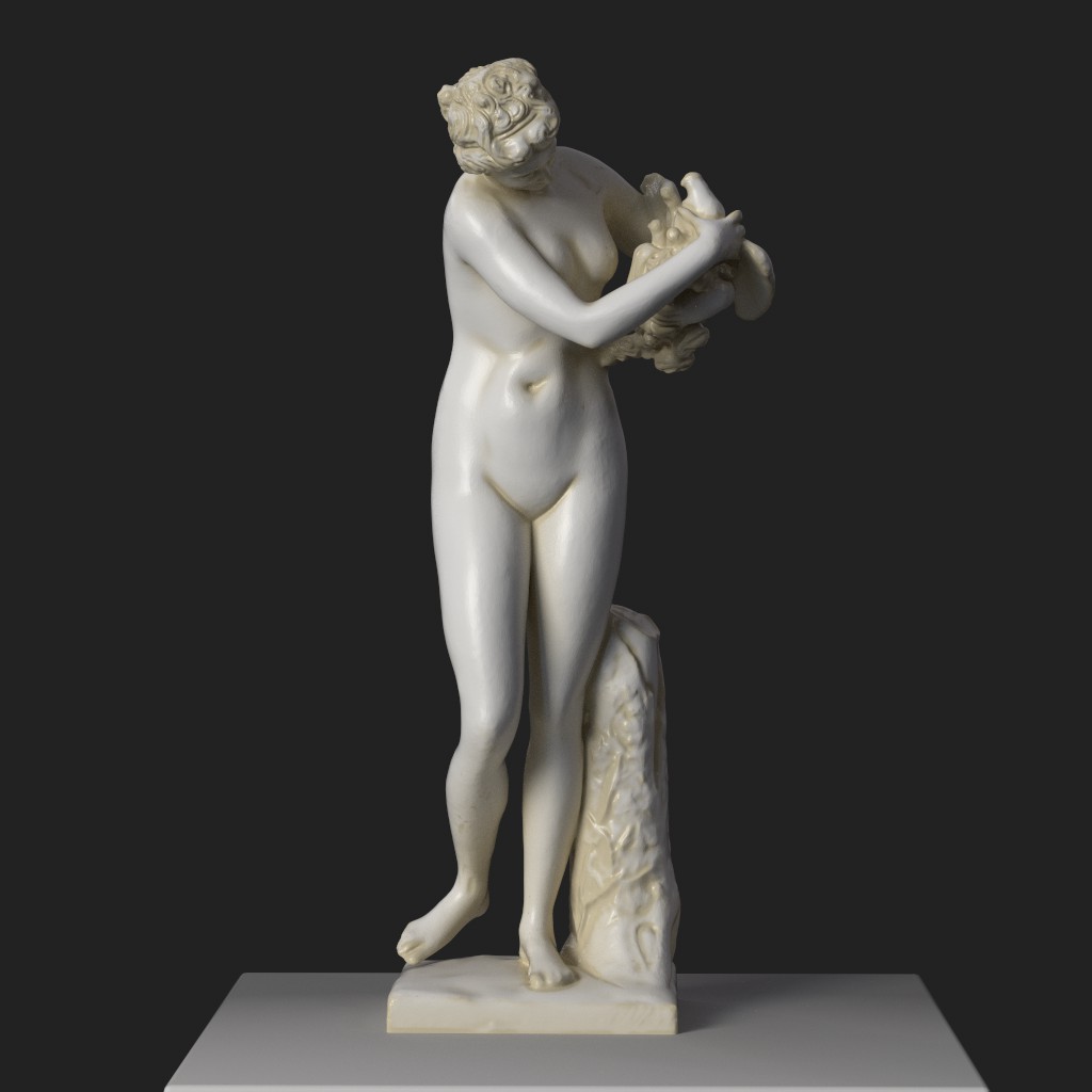Replik der Skulptur Venus mit einer Taube, die im Warandepark Brüssel ausgestellt ist.