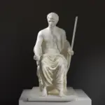 Statue von Augustus als Jupiter, gefertigt aus hochwertigem Harz mit Marmor- und Bronze-Effekt.
