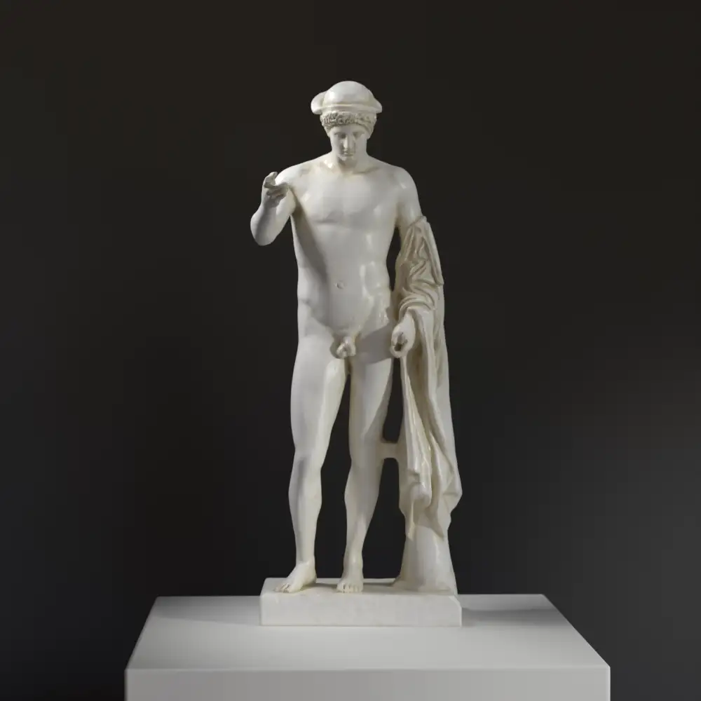 Replik der Statue von Hermes Loghios mit geflügeltem Hut.