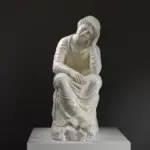 Statue Paar trauernder weiblicher Dienerinnen aus hochwertigem Harz.