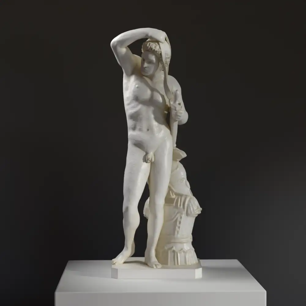 Nachbildung der Skulptur von Telemachus, die den Sohn von Odysseus darstellt.