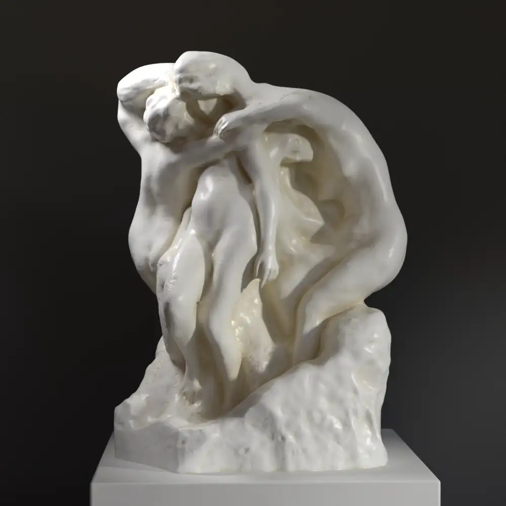 Replik der Skulptur "Die Töchter des Satans" von Egide Rombaux, die die Eleganz der italienischen Renaissance verkörpert.
