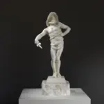 Skulptur des sterbenden Gladiators in Gent, Belgien, aus hochwertigem Harz mit Marmor- und Bronze-Patina.