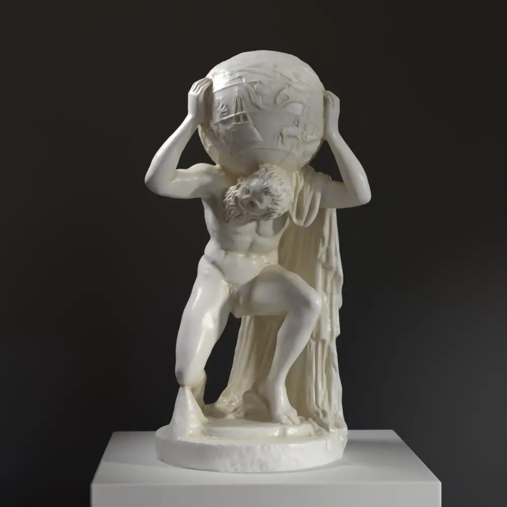 Replik der Skulptur des Farnese-Atlas, die Atlas zeigt, wie er die Himmelskugel trägt.