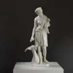 Replik der Skulptur des Ziegenhirten, die ländliche Schönheit darstellt.