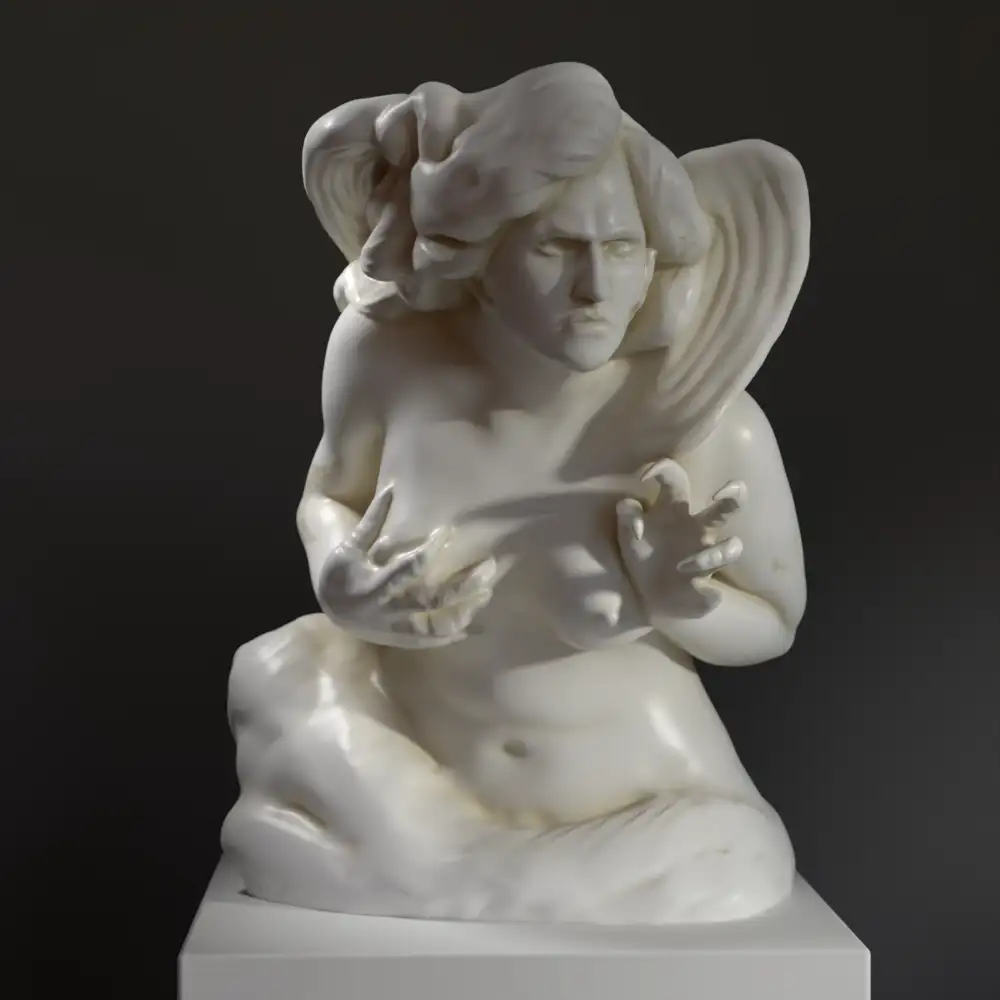 Replik der Harpyie Celaeno, eine klassische Skulptur aus hochwertigem Harz.