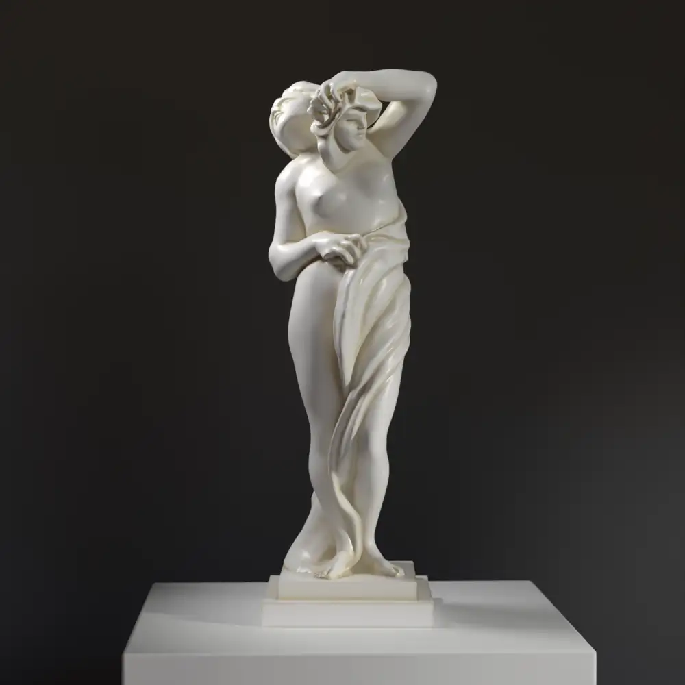 Replik der menschlichen Komödie, eine weibliche Figur mit einer Maske.