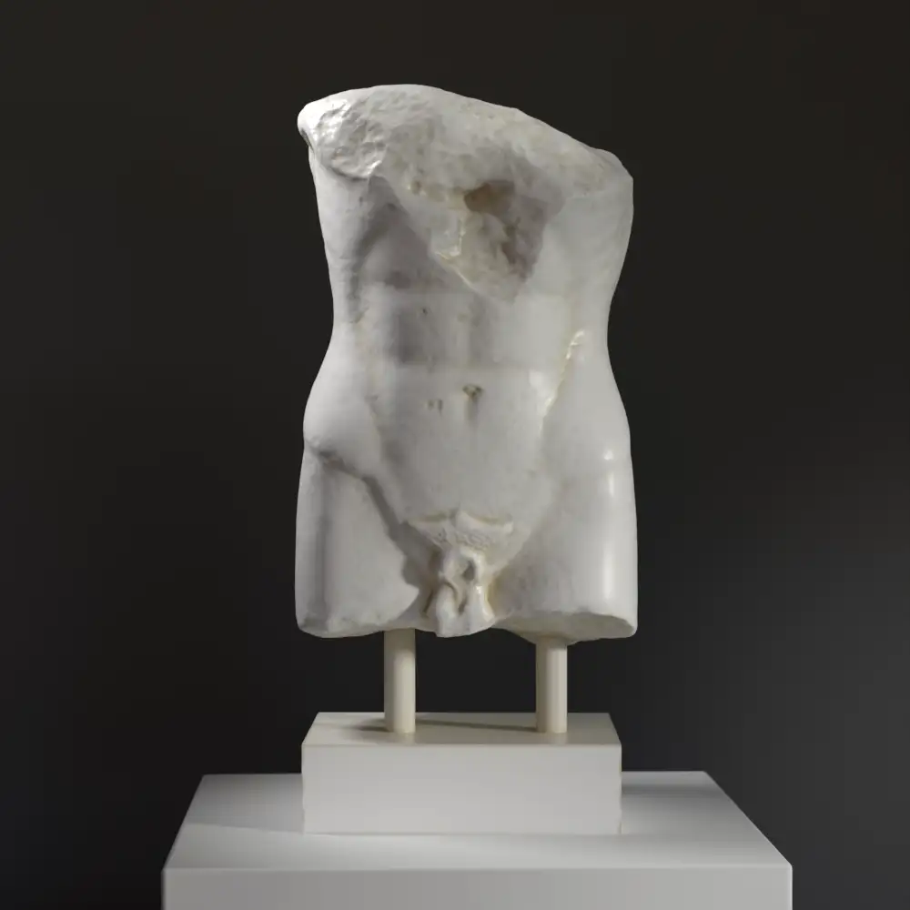 Skulptur des Torsos eines Kouros mit einzigartiger Patina.