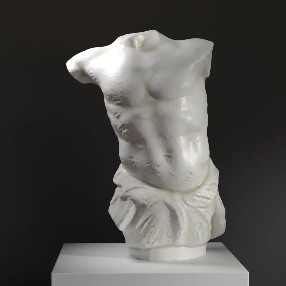 Skulptur des Torsos einer Tritonfigur aus hochwertigem Harz.