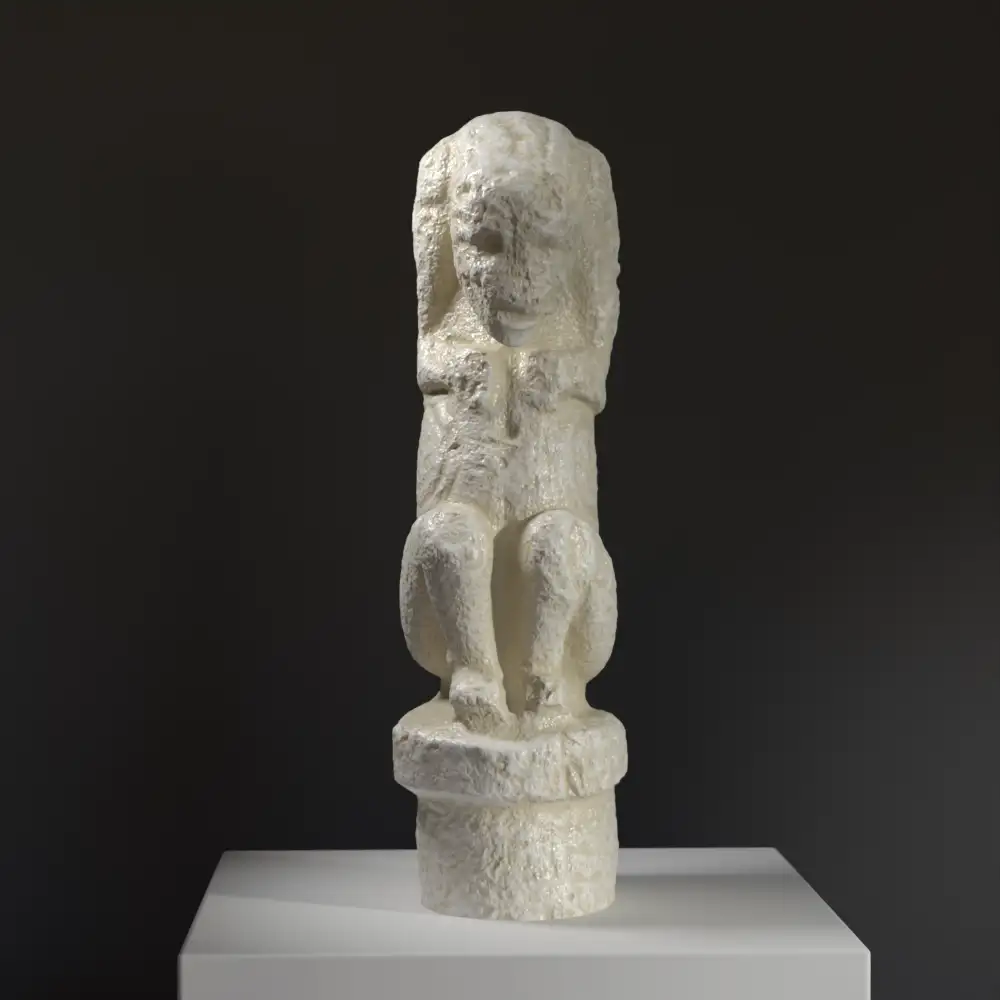 Skulptur des unbenannten Idols von Isla Zapatera mit Marmor- und Bronze-Patina.