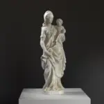 Skulptur von Venus und Kind aus hochwertigem Harz mit Marmor- und Bronze-Patina-Effekt.