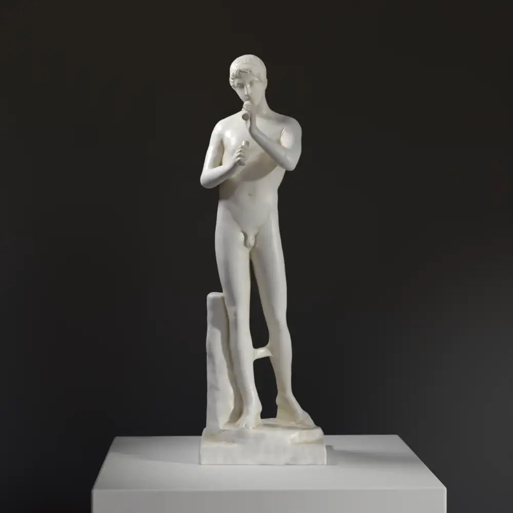 Skulptur des jugendlichen Flötenspielers im Staatlichen Eremitage Museum St. Petersburg
