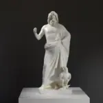 Skulptur von Zeus mit einem Adler, detailreiche Darstellung der antiken Mythologie.