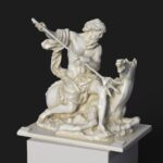 Skulptur von Neptun im Louvre Paris, detailreiche Nachbildung aus hochwertigem Harz.