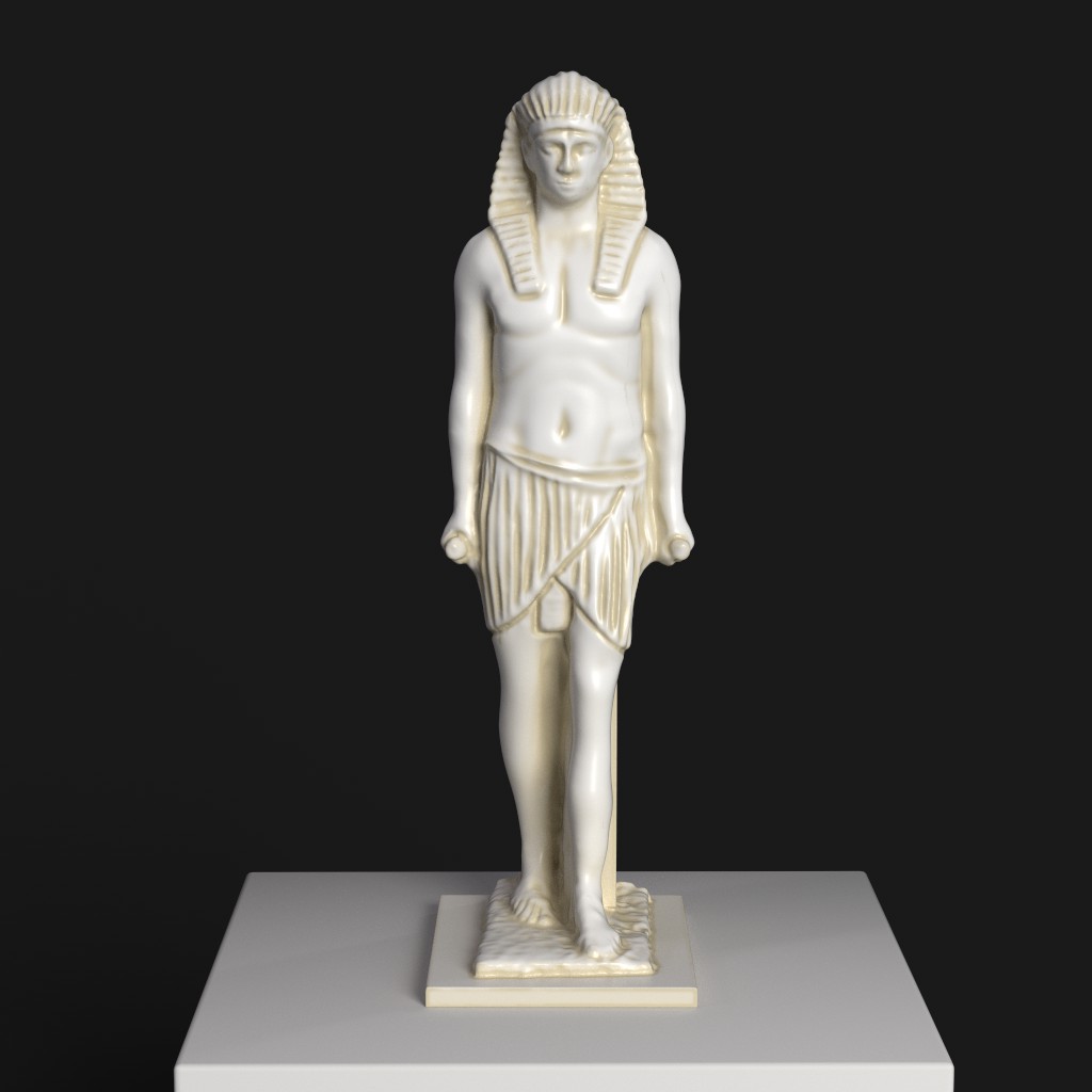 Statue von Osiris-Antinous aus hochwertigem Harz mit Marmor- und Bronze-Patina.