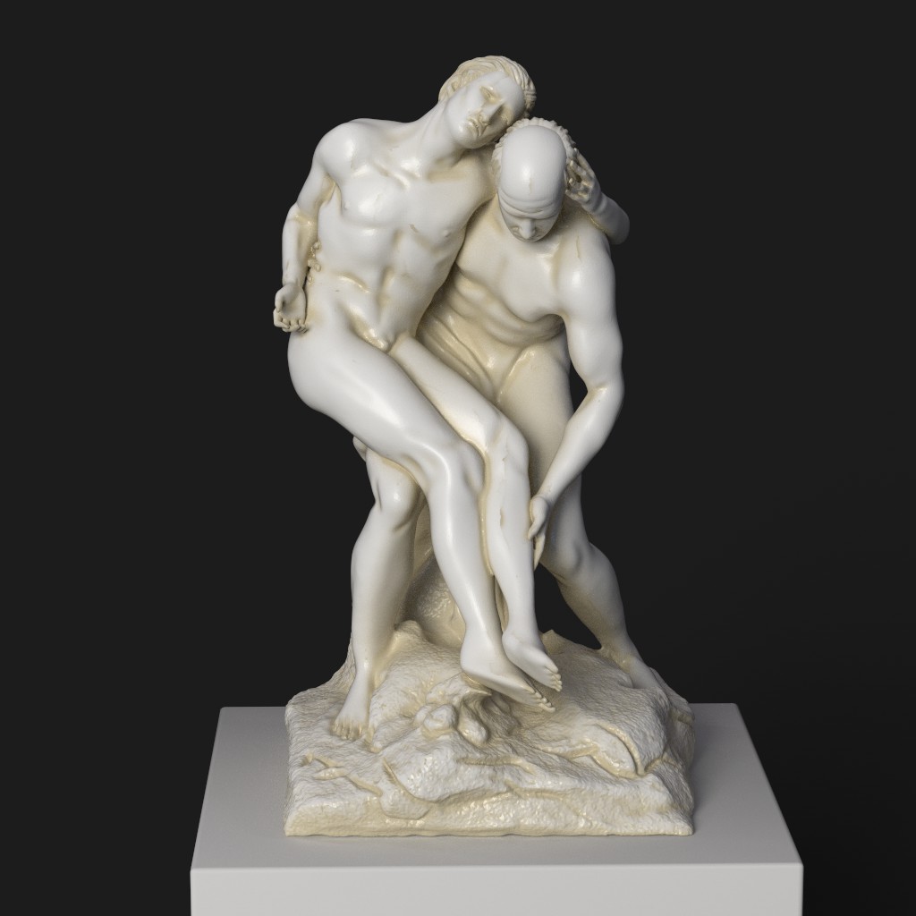 Skulptur des guten Samariters im Jardin des Tuileries in Paris.