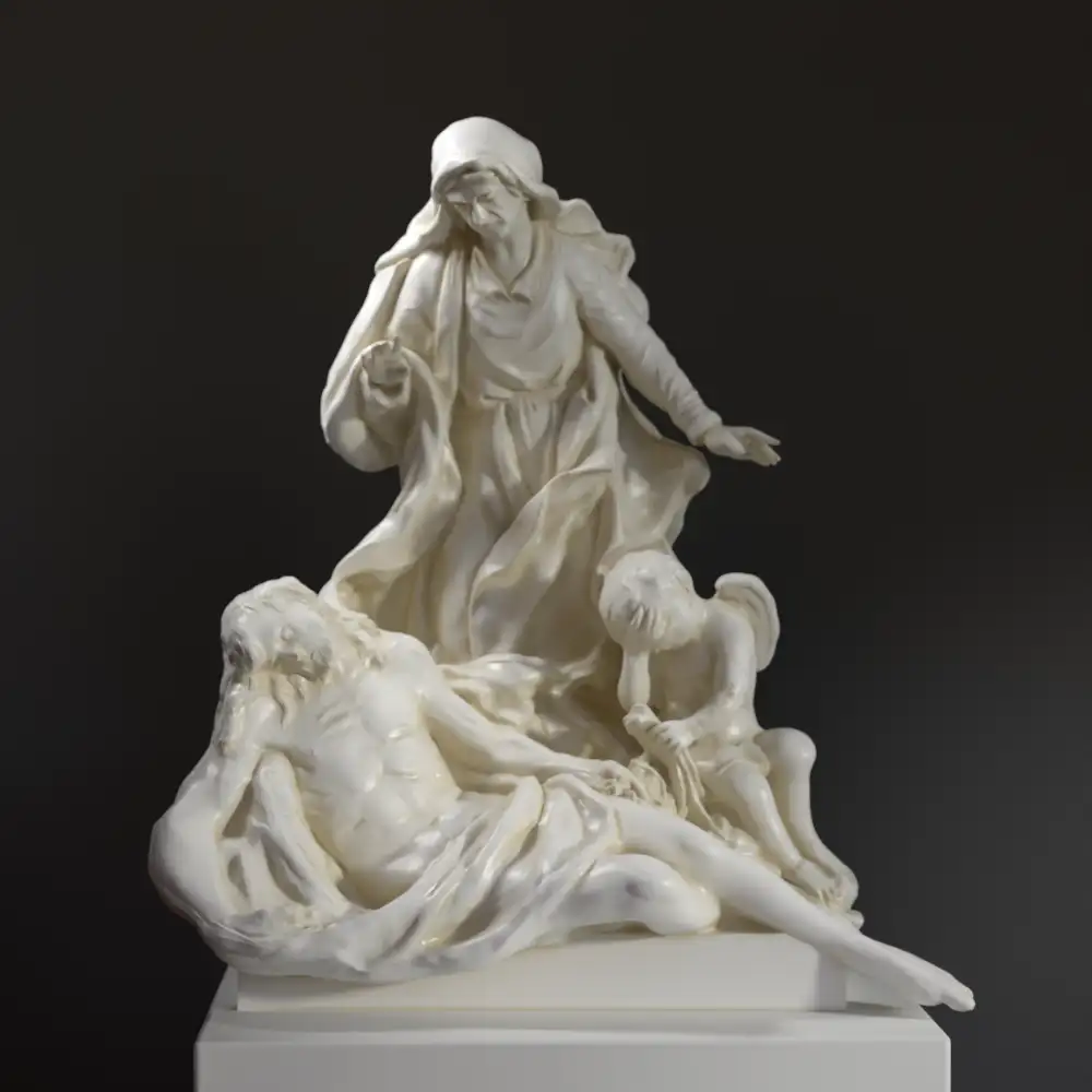 Nachbildung der Pietà von Antonio Bonazza, die Mitgefühl und Trauer darstellt.