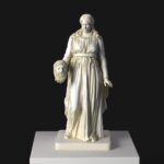 Replik der Muse der Tragödie mit tragischer Maske und Knüppel.