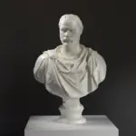 Büste von Demosthenes aus hochwertigem Harz mit Marmor- und Bronze-Patina.