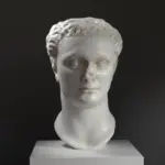 Büste von Domitian, detailreiche Skulptur aus hochwertigem Harz.