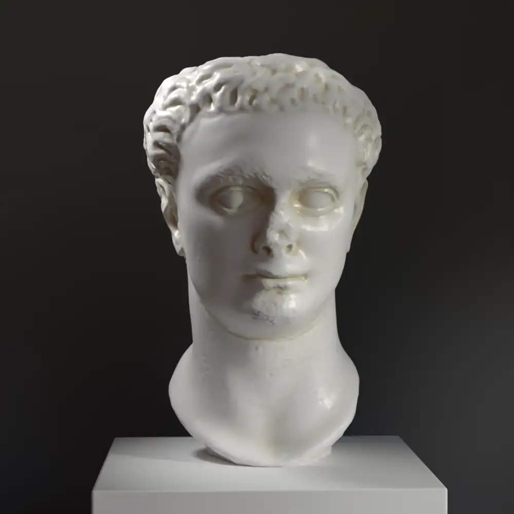Büste von Domitian, detailreiche Skulptur aus hochwertigem Harz.