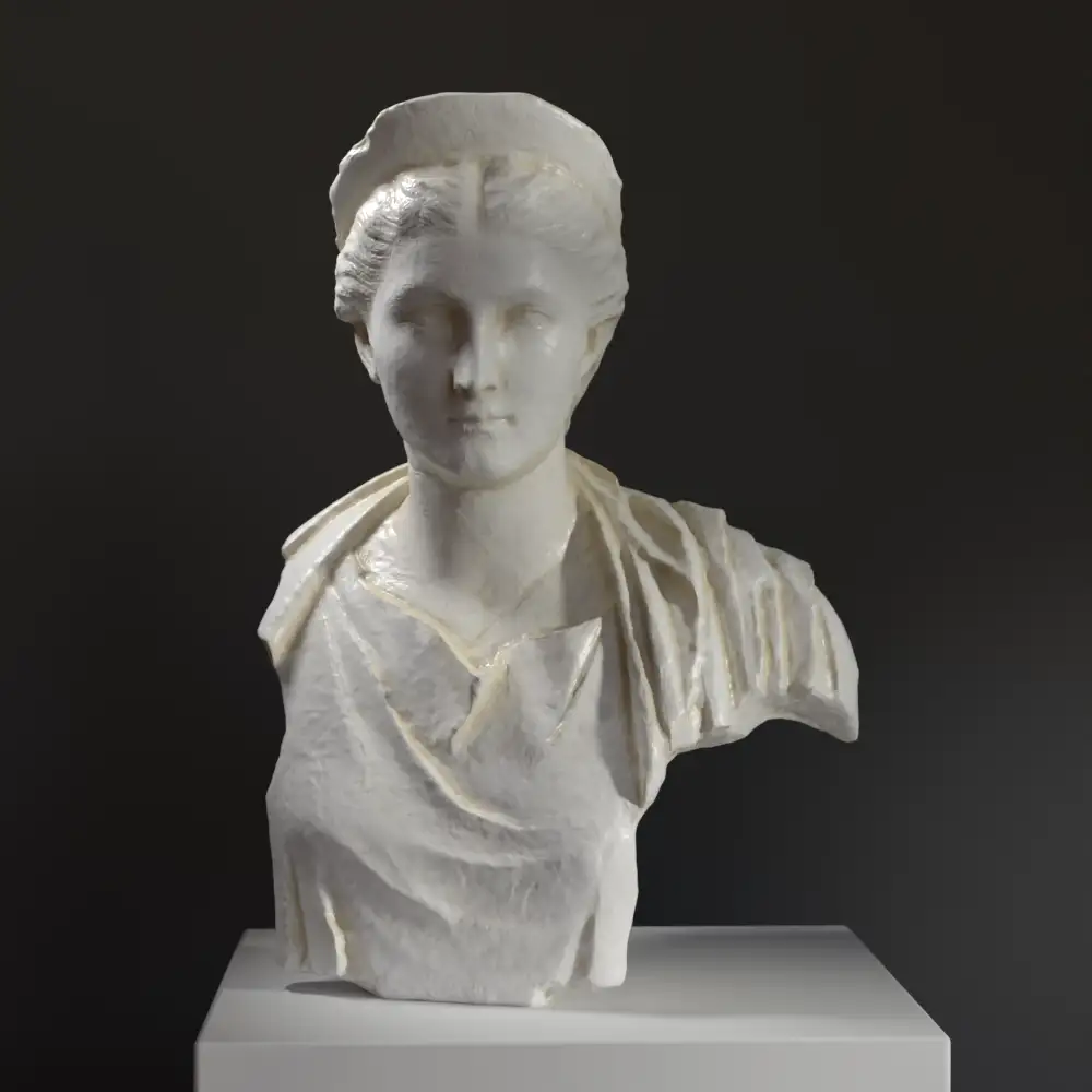 Büste von Sabina, detailreiche Skulptur mit Diadem und kunstvollem Haar.