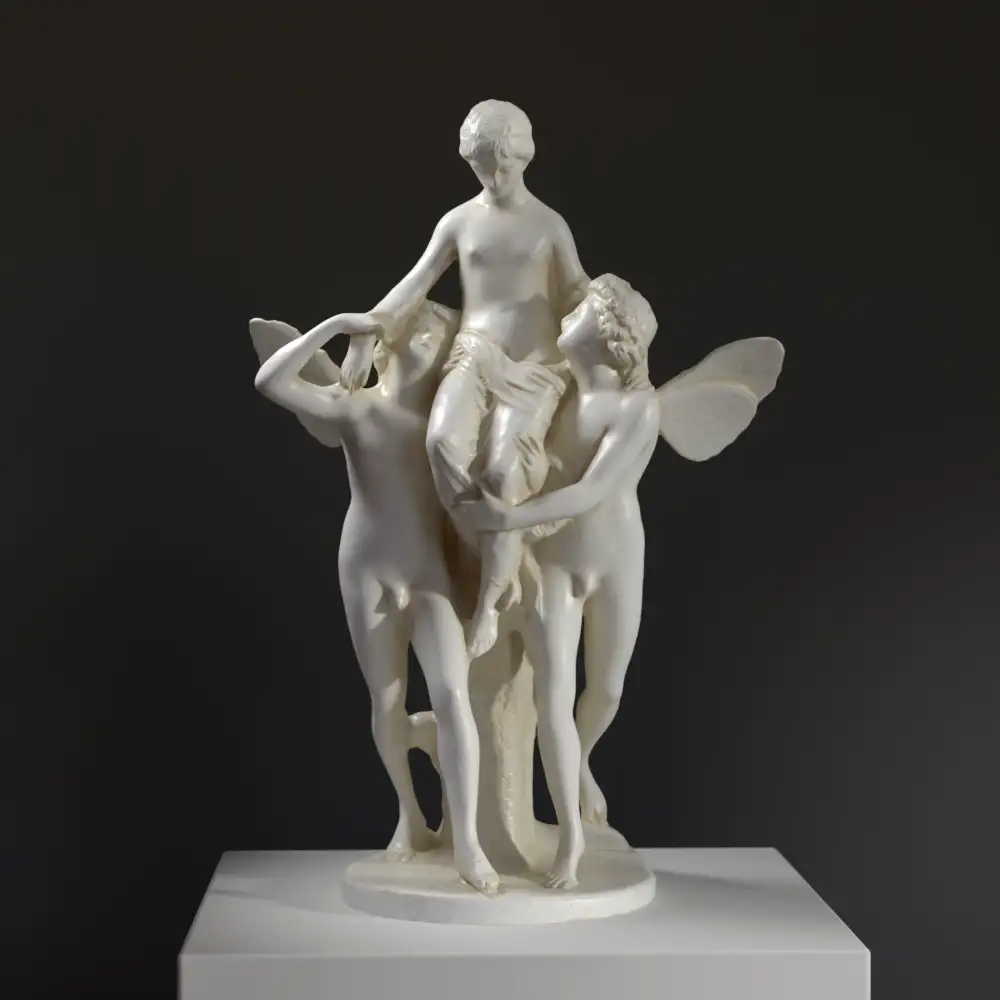 Skulptur von Psyche und den Zephyren, die die Rettung von Psyche durch die Zephyren zeigt.