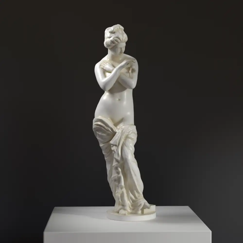 Skulptur von Psyche im Louvre Paris, detailreiche Replik aus Harz mit Patina-Effekt.