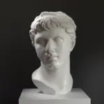 Büste von Ptolemaios von Mauretanien, detailreiche Nachbildung einer antiken Skulptur.