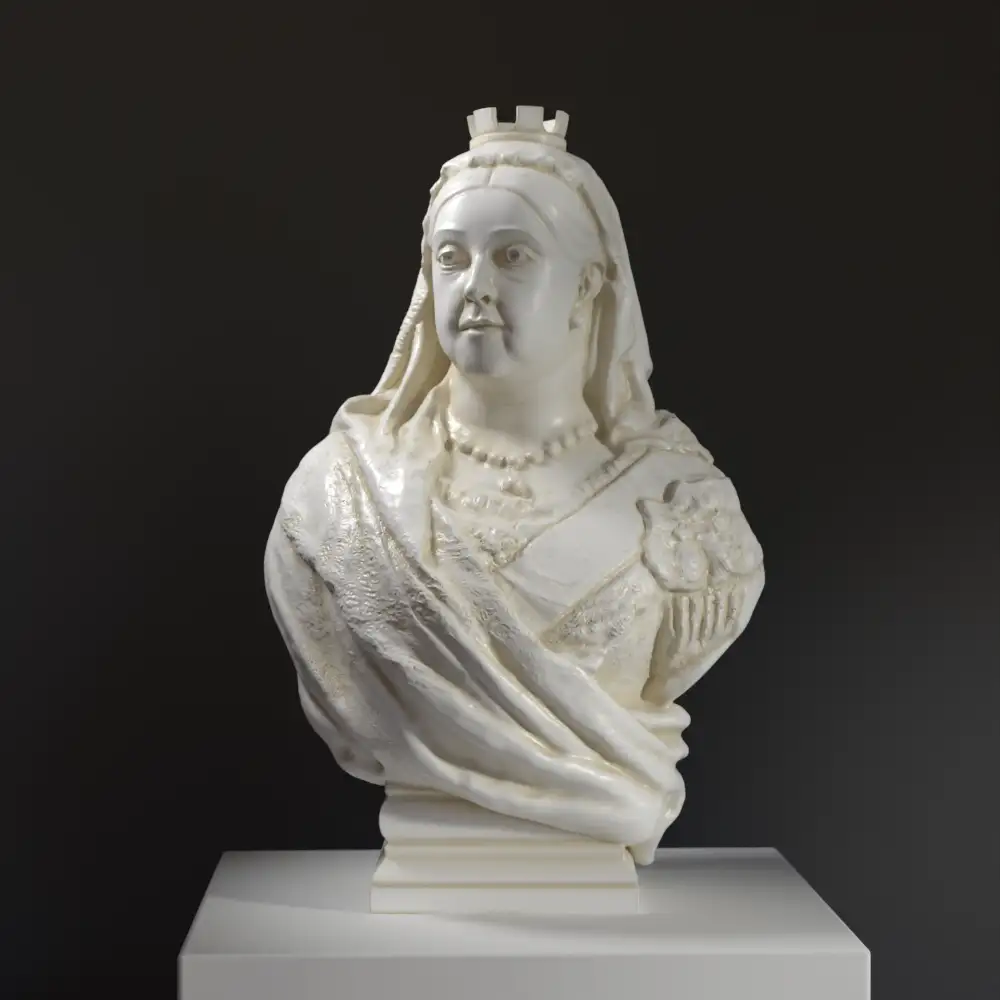 Büste von Königin Victoria im Kelvingrove Museum Glasgow, detailreiche Replik.