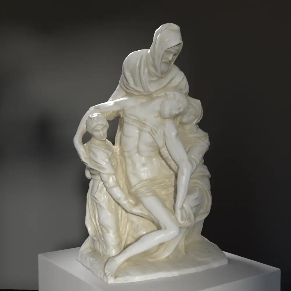 Replik der Deposition Pietà von Michelangelo, detailreiche Darstellung der Trauernden.
