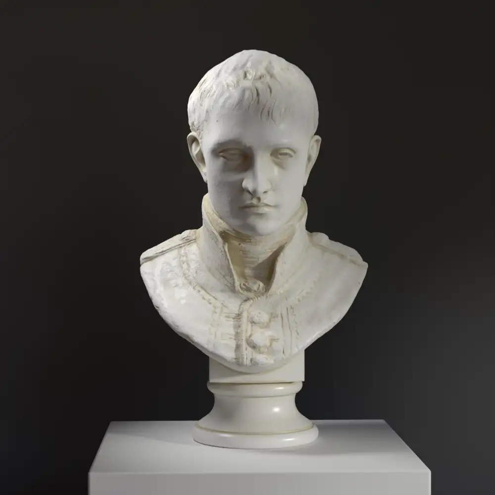 Büste von Napoleon Bonaparte aus hochwertigem Harz mit Marmor- und Bronze-Patina-Effekt.