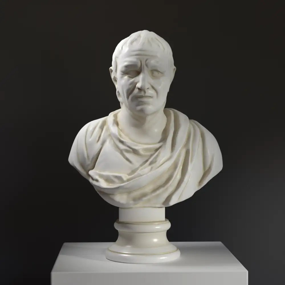 Büste von Ovid aus hochwertigem Harz mit Marmor- und Bronzeoptik.