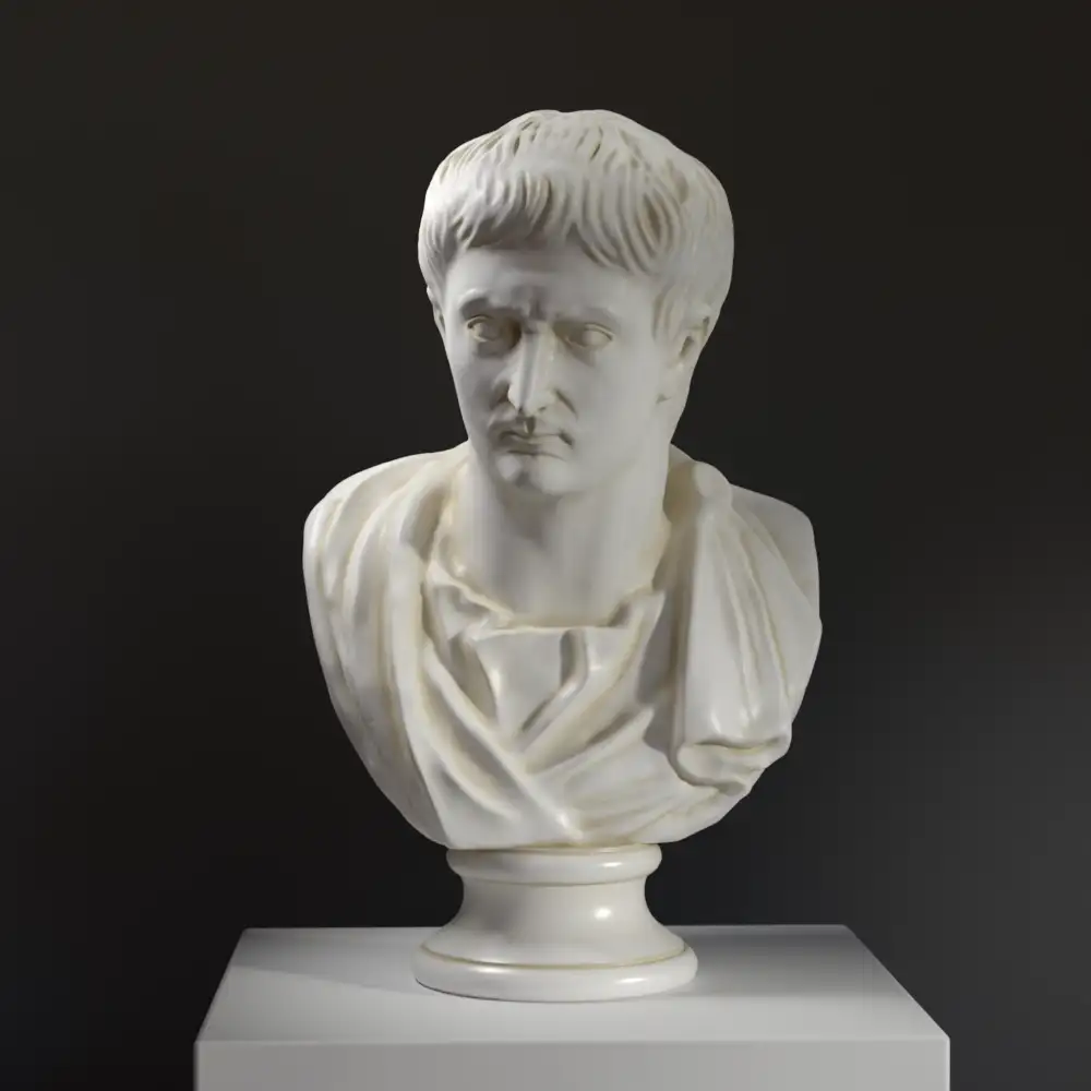 Büste des Kaisers Tiberius, antike römische Skulptur.
