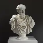 Büste von Titian, detailreiche Nachbildung mit Marmor- und Bronze-Patina-Effekt.