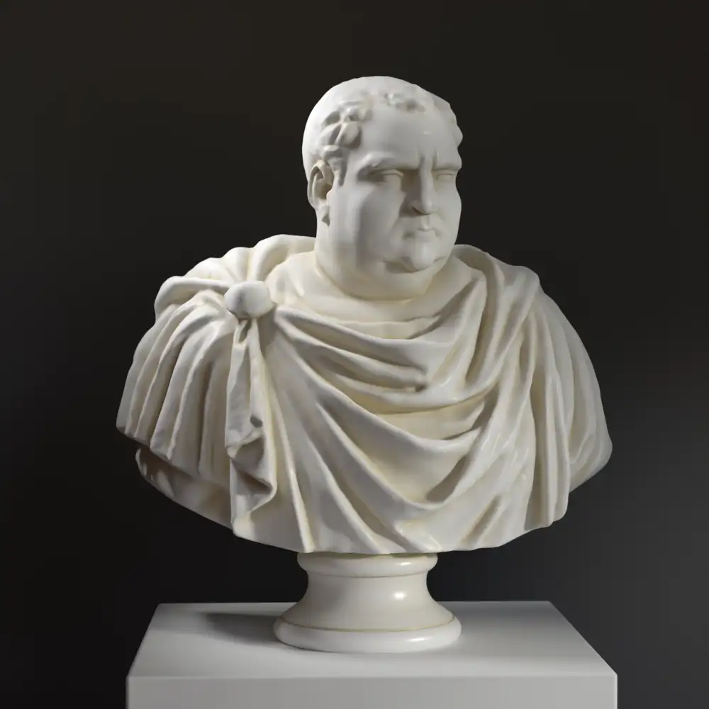 Büste von Vitellius, römischer Kaiser, aus hochwertigem Harz gefertigt.