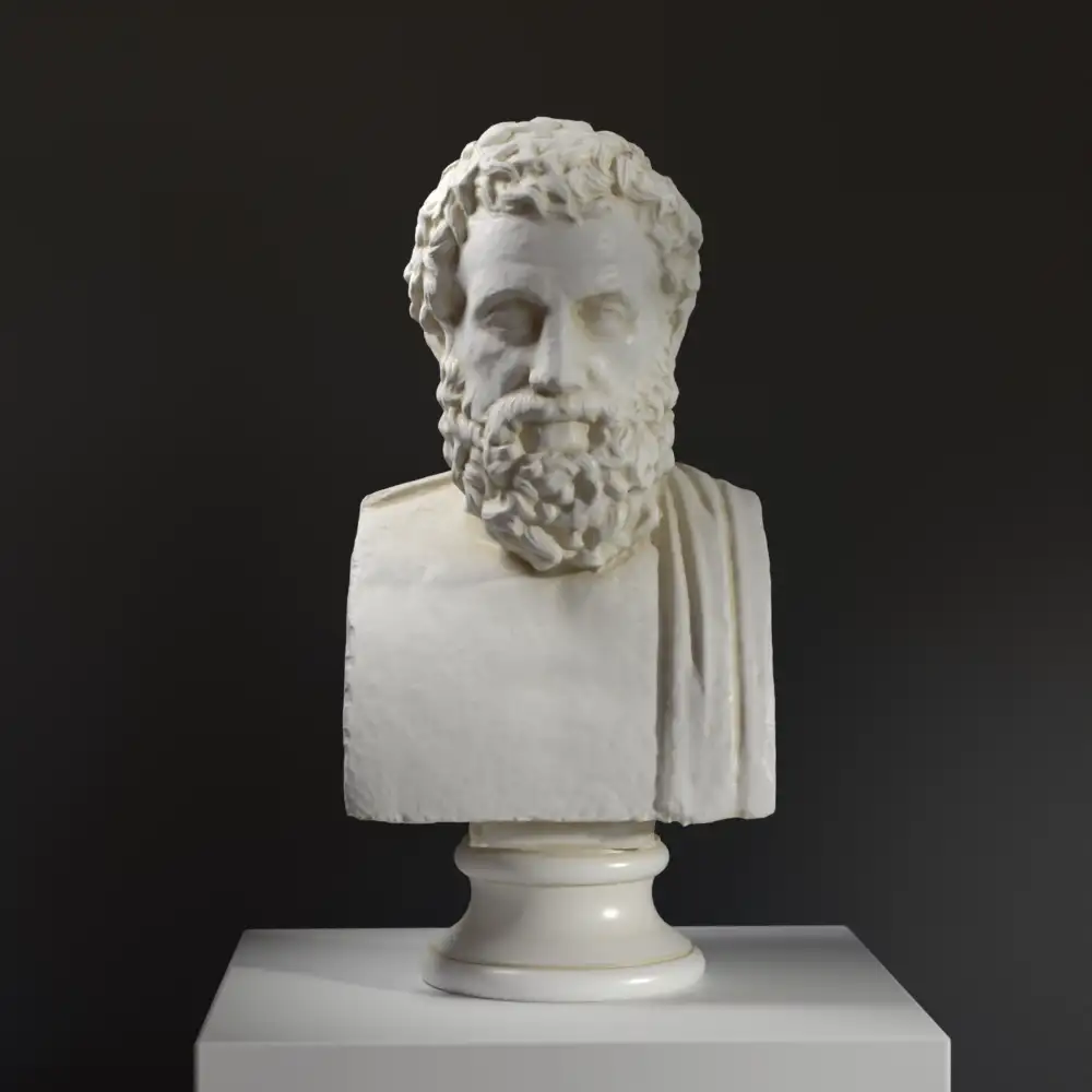 Büste von Aischines, detailreiche Replik eines griechischen Staatsmannes.