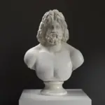 Büste von Zeus aus hochwertigem Harz mit Patina-Effekt.