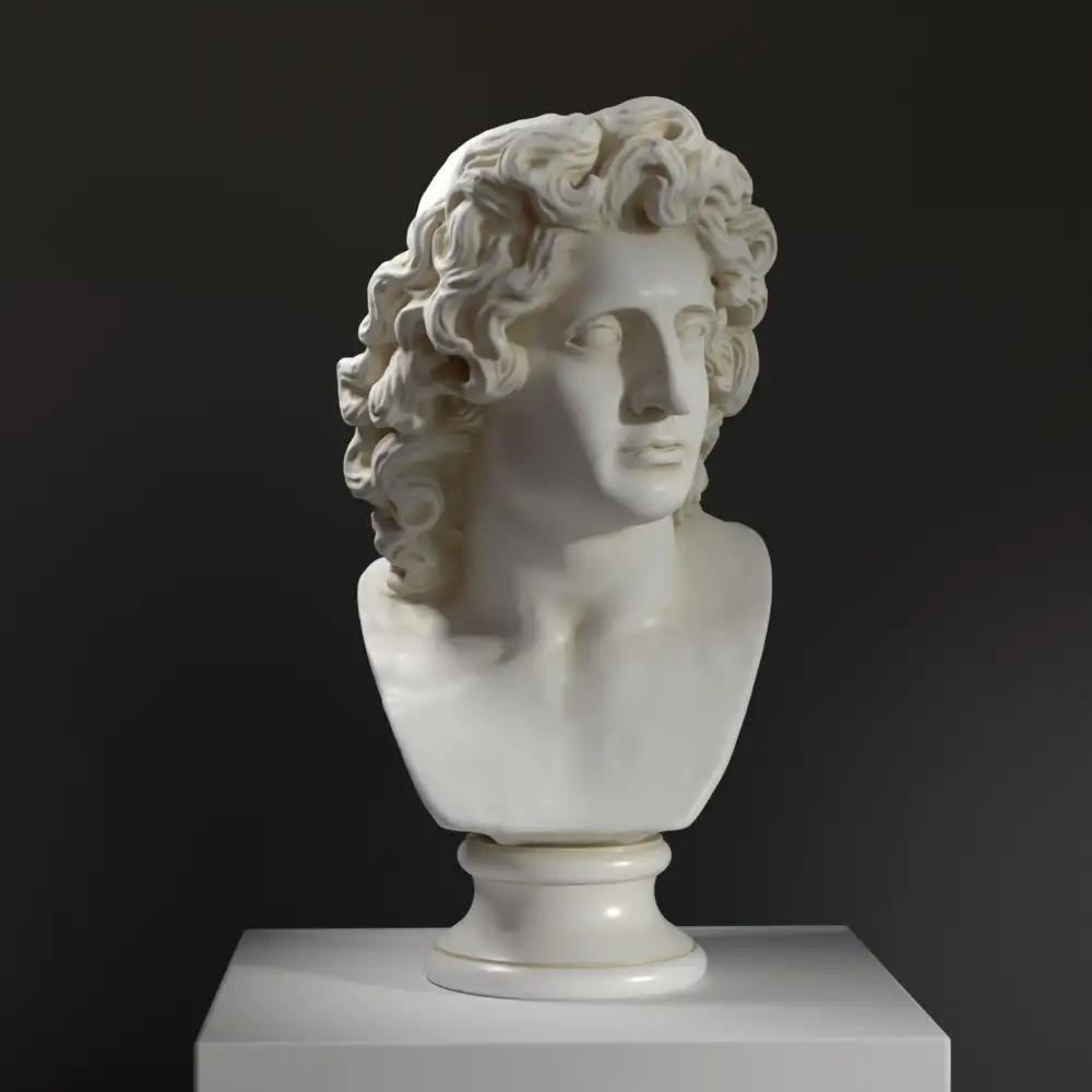 Büste von Alexander dem Großen in klassischem Stil.
