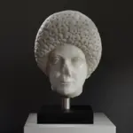 Büste von Domitia, detailreiche Replik einer römischen Kaiserin.