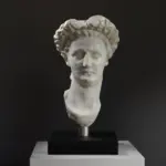 Büste von Domitianus aus hochwertigem Harz mit Marmor- und Bronze-Patina.