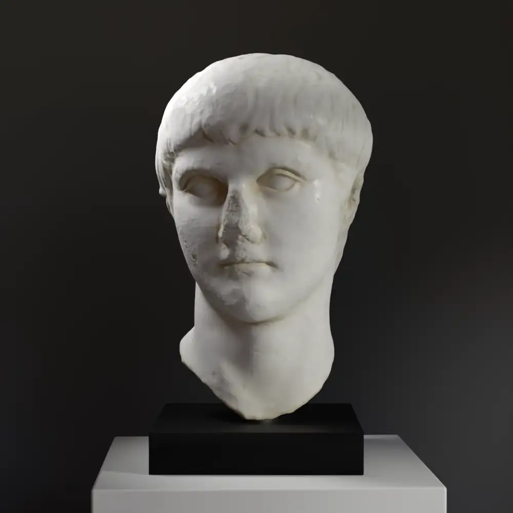 Büste von Germanicus, detailreiche Replik eines römischen Generals.