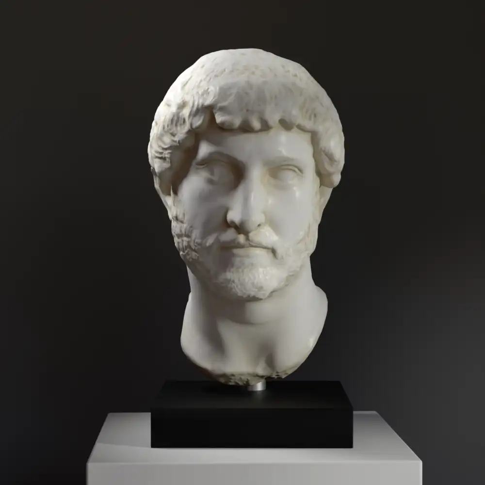 Büste von Hadrian 4 aus hochwertigem Harz mit Patina.