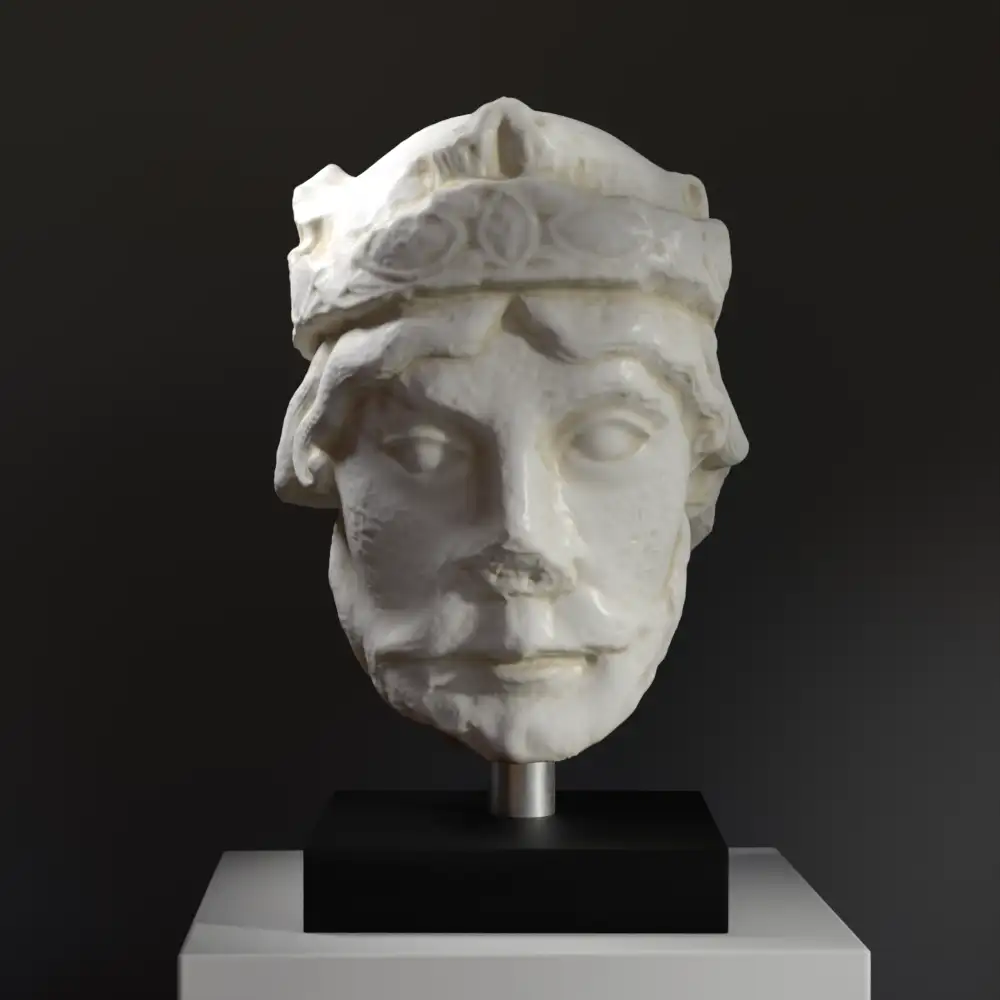 Büste eines Königs mit eleganter Marmor- und Bronze-Patina.
