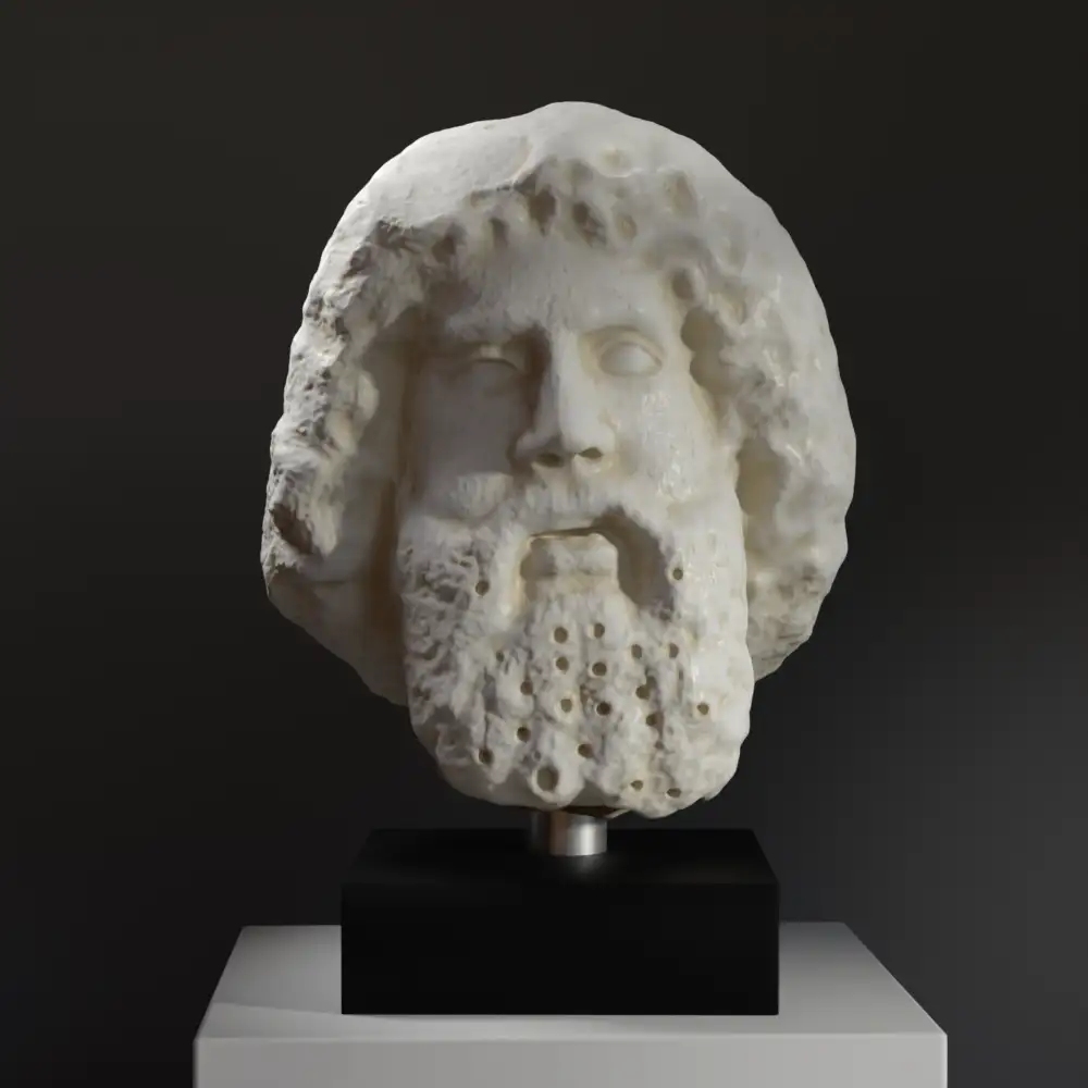 Büste von Sarapis Serapis, detailreiche Replik aus hochwertigem Harz.
