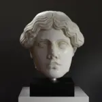 Büste des Marmorkopfes einer Göttin, vielleicht Persephone, aus hochwertigem Harz.
