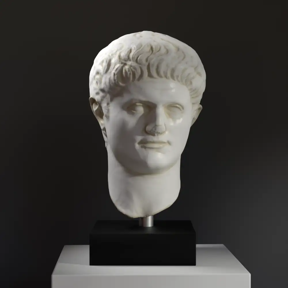 Büste von NeroDomitian, detailreiche Replik aus hochwertigem Harz.
